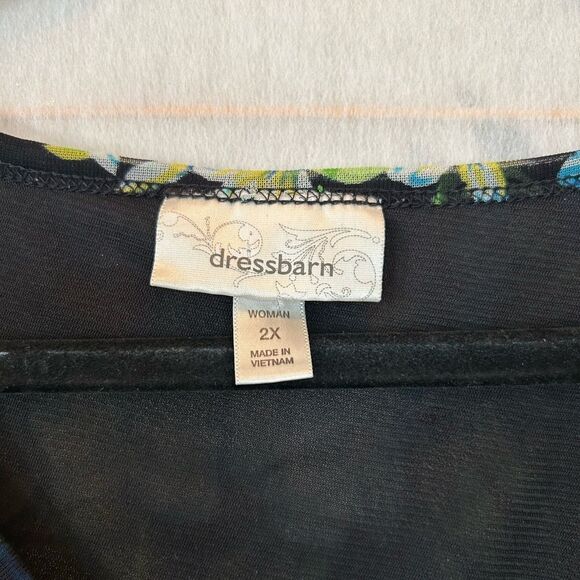 Dress Barn Vintage Black Floral Tiered Ruffle Y2K FairycoreTank 2X - Picture 3 of 11